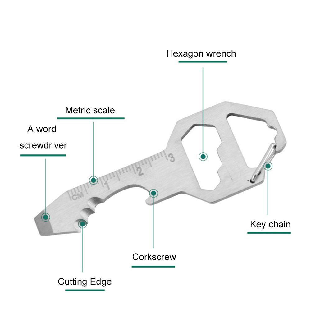 Multifunctional Pocket EDC Multi Tool Keychain Bottle Opener Hexagon Wrench Measuring Ruler Outdoor Survival Gear Gadget