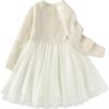 Balabala Girls' Bow-Knot Knitted Mesh Dress