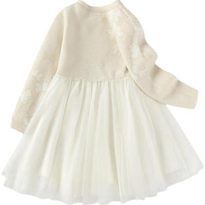 Balabala Girls' Bow-Knot Knitted Mesh Dress