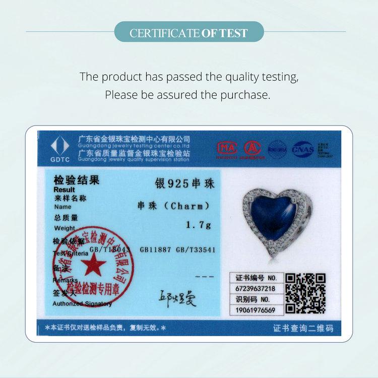 WOSTU 925 Sterling Silver Heart Shape Thermosensitive Stone Charm Beads for Women Girls Bracelet & Bangle DIY Jewelry