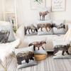 Scandinavian Cushion Decorative Pillow Throw  Winter Animal Digital Print Case