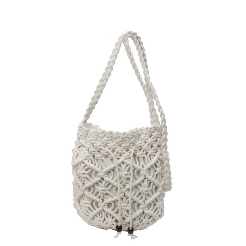 

Плетеные сумки ручной работы для женщин 2025 новая мода и популярный нишевый супер огонь сумка через плечо отпуск мессенджер сумка-ведро покинуть белый