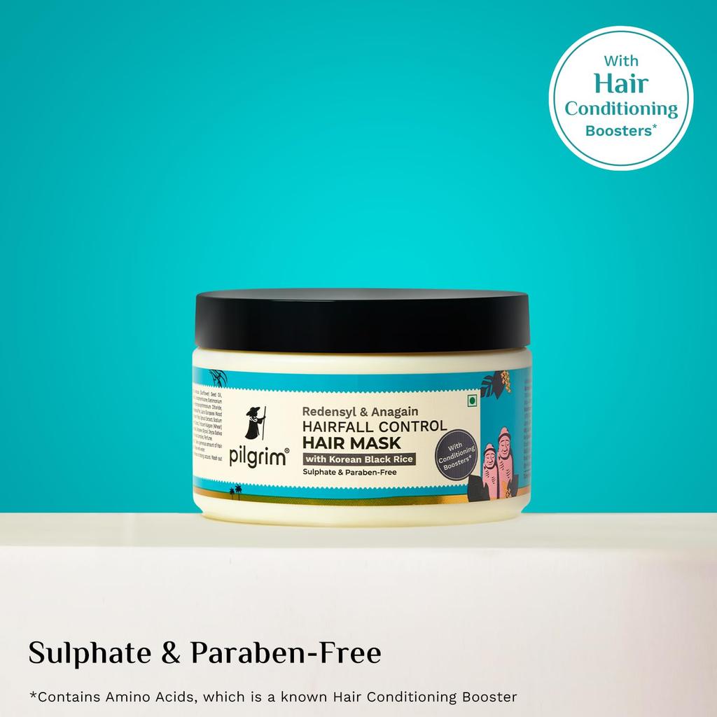 Pilgrim Redensyl & Anagain Hairfall Control Hair Mask With Black Rice For Thicker Fuller Hair 200 G Unisex Care