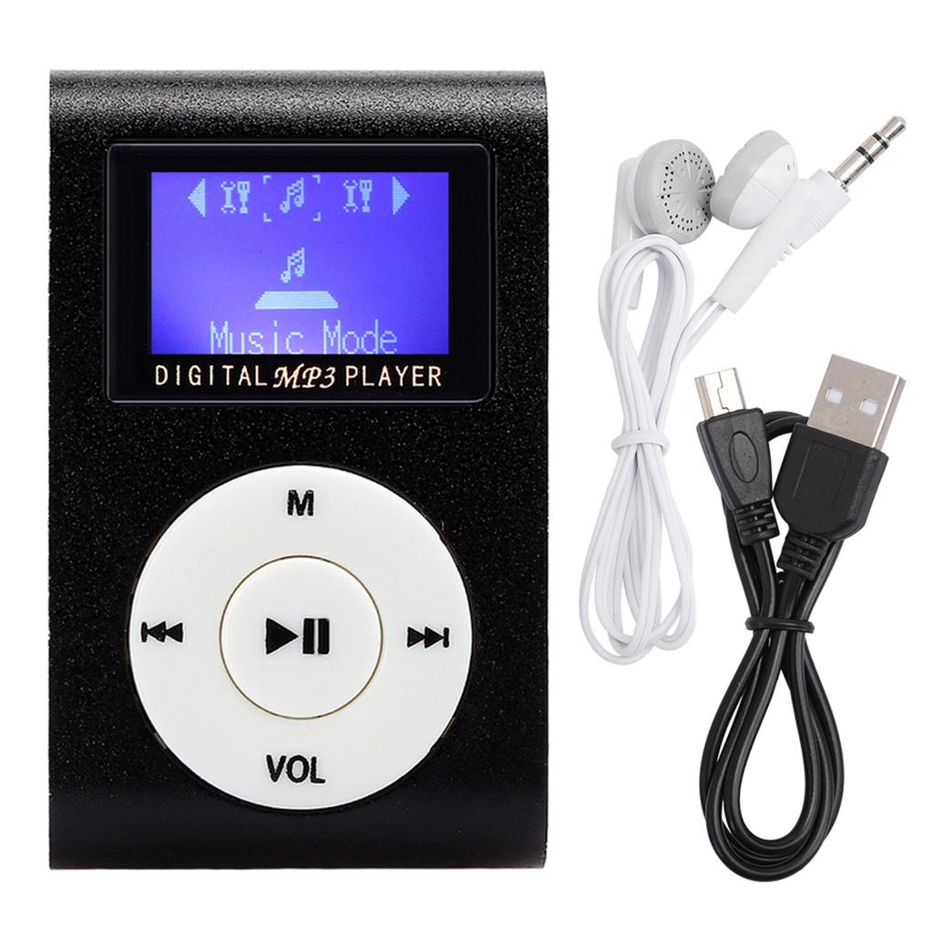 0.8inch LCD Screen Mini Portable MP3 Music Player Metal Mini Clip MP3 Support Memory Card with 3.5mm Earphone