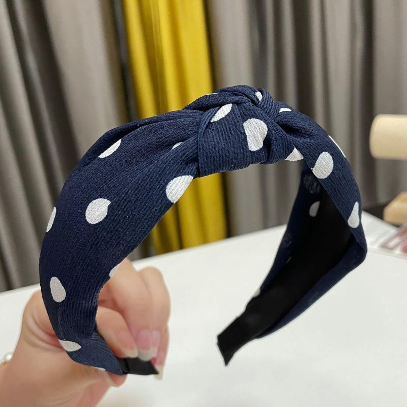 Fashion Women's And Girls Polka Dots Print Headband With Center Knot for Ladies Daily Casual Hair Accessories