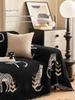 Animal Printed Chenille Weave Couch Protective Cover Scratch Proof Sofa Protector Grippy 3/4Seat Pet Proof Flexible Couch Throw For Living Space