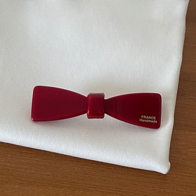 

Korean Small Gold Label Retro Wine Red Mini Hair Clip