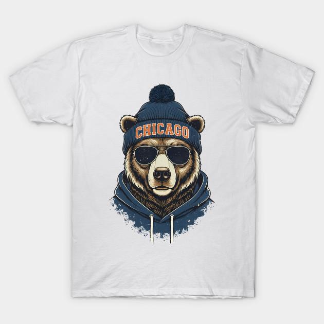 

Men Black Print T-shirt Chicago Bears Design - Unique, Best Gift Idea For Men, Women, Kids, Dad, Mom, For Christmas, Birthday, Football, Lovers, Fans, 4XL білий