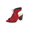 Mode Samt High-Top Sandalen Damen 2025 Frühling Sommer Vorgebunden Große Größe Außenhandel Damenschuhe Peep-Toe High-Heel Sandale