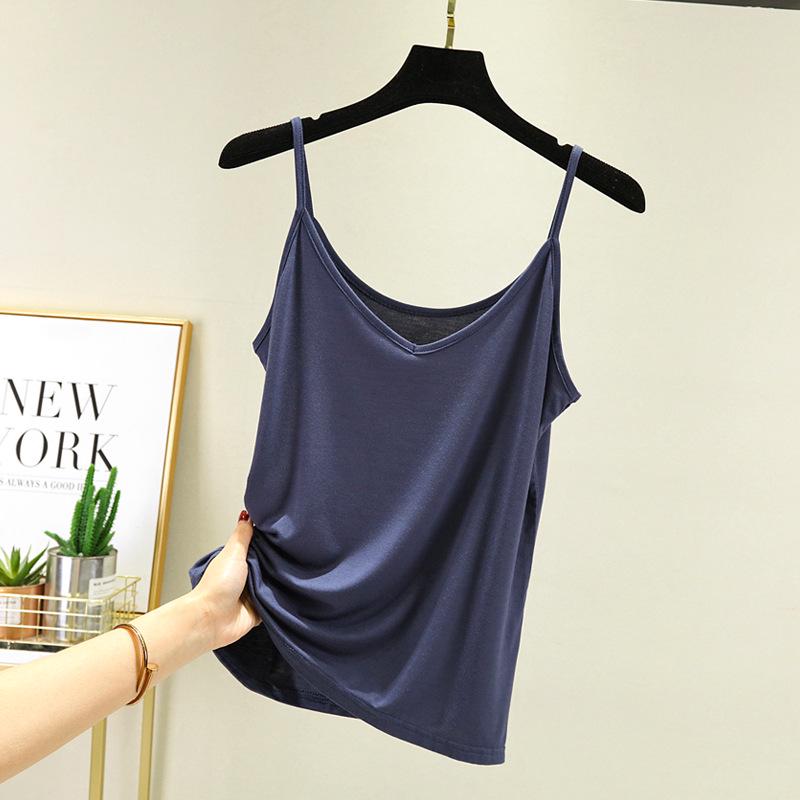 Women's Summer Modal Camisole with Stylish Back, Sleeveless V-Neck Top