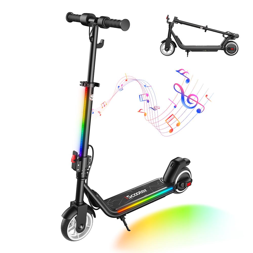 iScooter IK3MAX Kids Electric Scooter 200W Motor 4.5Ah Solid Tires Foldable & Height Adjustable 3-Speed  Electric Scooter for Kids