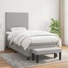 Maison Exclusive - Slatted Bed Base with Mattress Light Grey 90x200 Cm Fabric