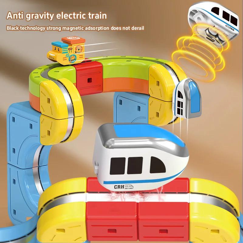 Children Magic Track Train Electric Assembled Building Blocks Magnetic Rail Car Maze Educational Toys for Kids Christmas Gifts