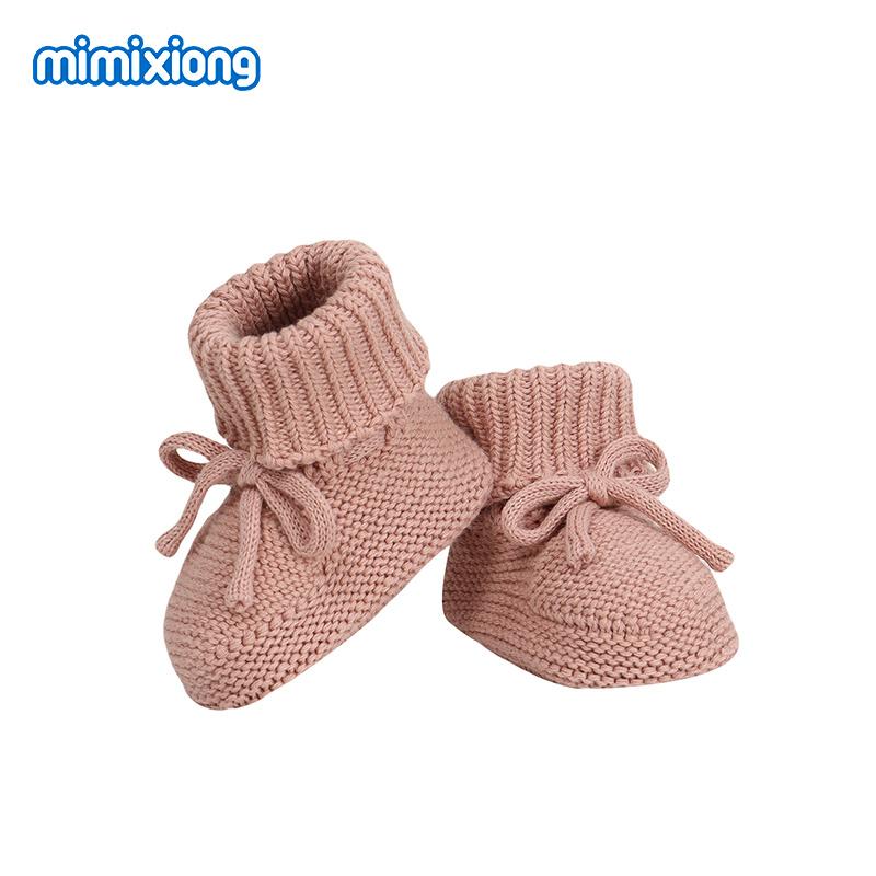 Baby Erste Lauflernschuhe Atmungsaktiv Rutschfest Gestrickt Neugeborenes Säugling Jungen Mädchen Einfarbig Stiefeletten Prewalkers 0-18m Kleinkind Unisex Schuhe