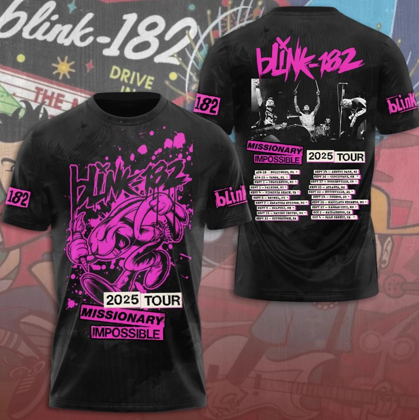 Blink-182 Missionary Impossible 2025 Tour 3D T-Shirt Unisex All Size M589 3XL