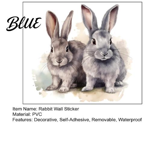 Creative Gift for Kids Room Decoration Cartoon Rabbit Wall Sticker Room  Waterproof PVC Bunny Decal  Modern Simple Style Decals Peel And Stick