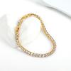 New AAA Cubic Zirconia Stone Tennis Bracelets Gold Stainless Steel Metal Chain Bracelet for Women Punk Hip Hop Jewelry