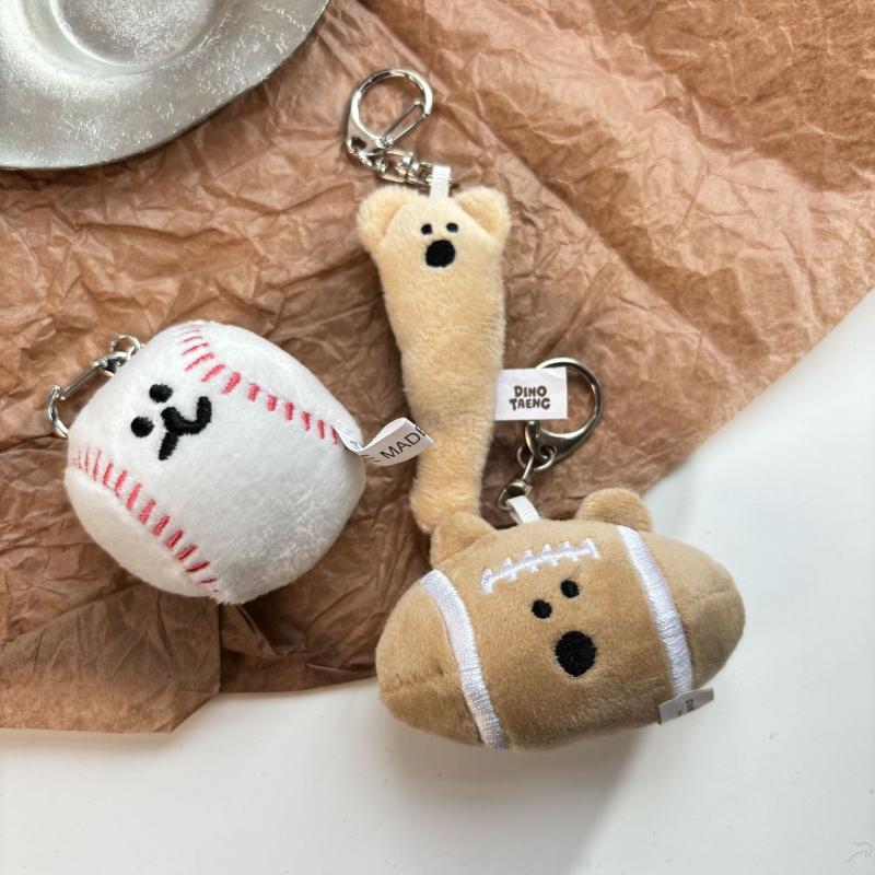 Funny Kawaii Ball Plush Pendant Keychain Cartoon Cute Bear Keychain Creative Backpack Decoration Accessories Gifts