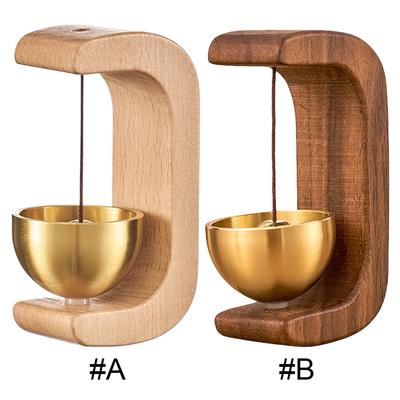 Magnetic Shopkeepers Bell Brass Bell Wooden Wind Chime Doorbell Vintage Hanging Door Bell Ornament for Housewarming Gift