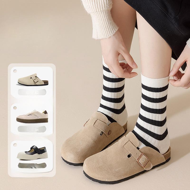 Women's Spring and Autumn Mid-calf Socks, Sweat-absorbing and Odor-proof Pure Cotton Socks, Versatile Pile Socks, Multicolored Cotton Socks