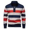 Men S Color Block Half Zip Fleece Knit Sweater Casual Warm Pullover