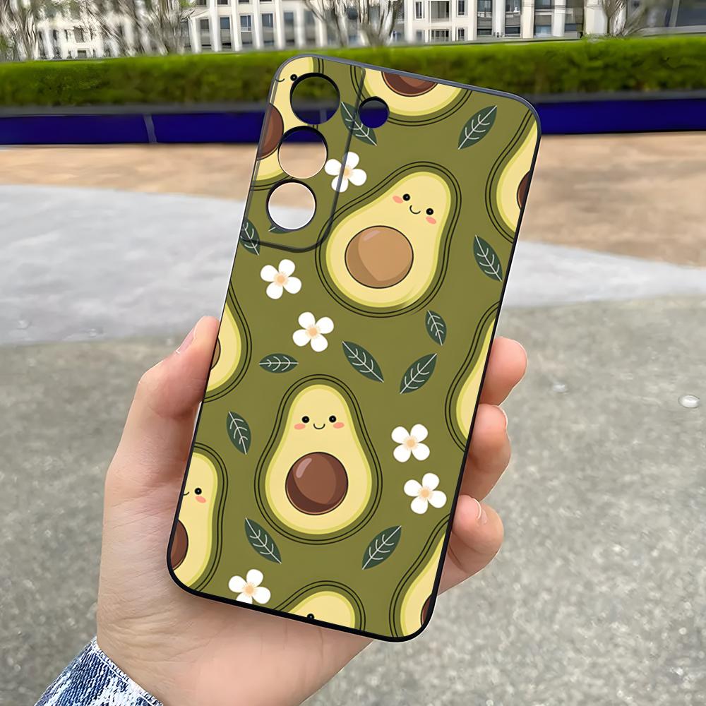 C-Cute Cartoon Avocado Handyhülle Für Samsung S25 Plus S20 S20 Plus S22 Ultra S23 FE S21 Plus S21 Ultra Weiche Hülle