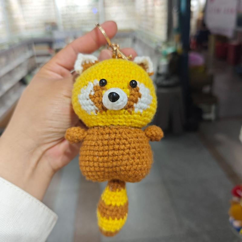 Cute Handmade Crochet Animal Charming Bag Pendant Handwoven Animal Keychain Car Key Holder Gifts Backpack Decor