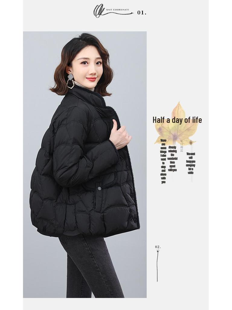 Women's Short Lightweight Down Jacket - 2024 Winter Collection, Loose Fit, Warm White Duck Down Outerwear