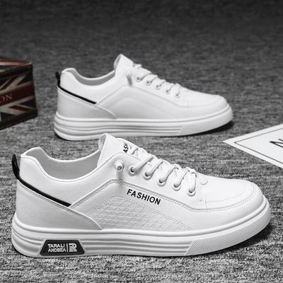 Putian Herrenschuhe neue atmungsaktive kleine weiße Schuhe Herren Trend vielseitige Sportschuhe flache Freizeitschuhe Leder Tide wasserdicht