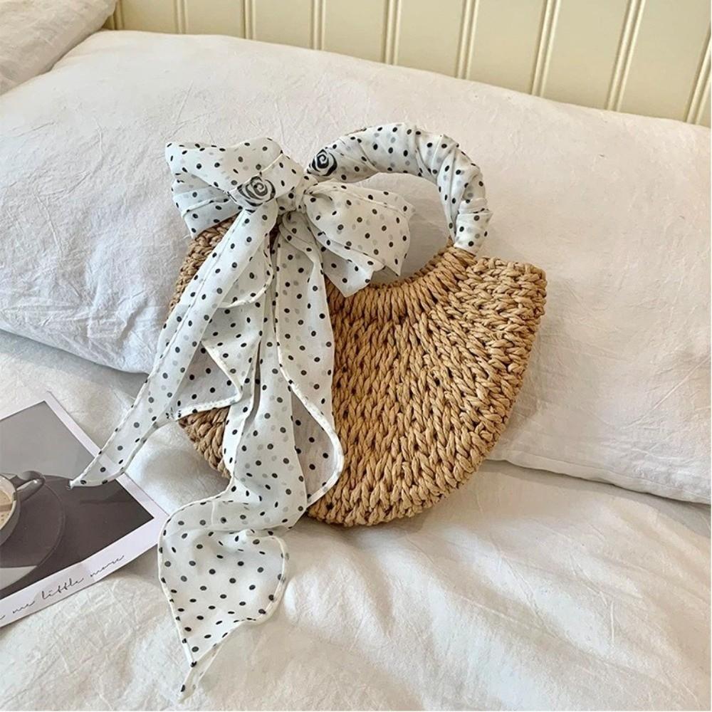 Fashion Headband Polka Dot Scarf Chiffon Multifunction Elegant Ribbon Polka Dots Thin Head Scarf Women