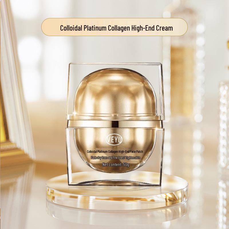 VEYU Colloidal Platinum Collagen Face Cream - Firming, Anti-Wrinkle, and Hydrating for Brightened Skin Tone.