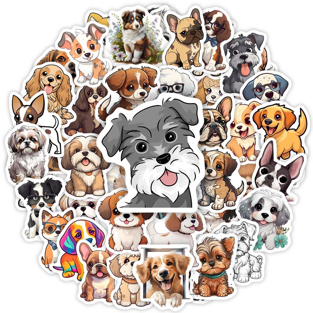 Cute Cartoon Puppy Dogs Stickers Kawaii Pet Animals Diy Kid Toys Gift Decal For Laptop Scrapbook Phone Journal Bottle Waterproof