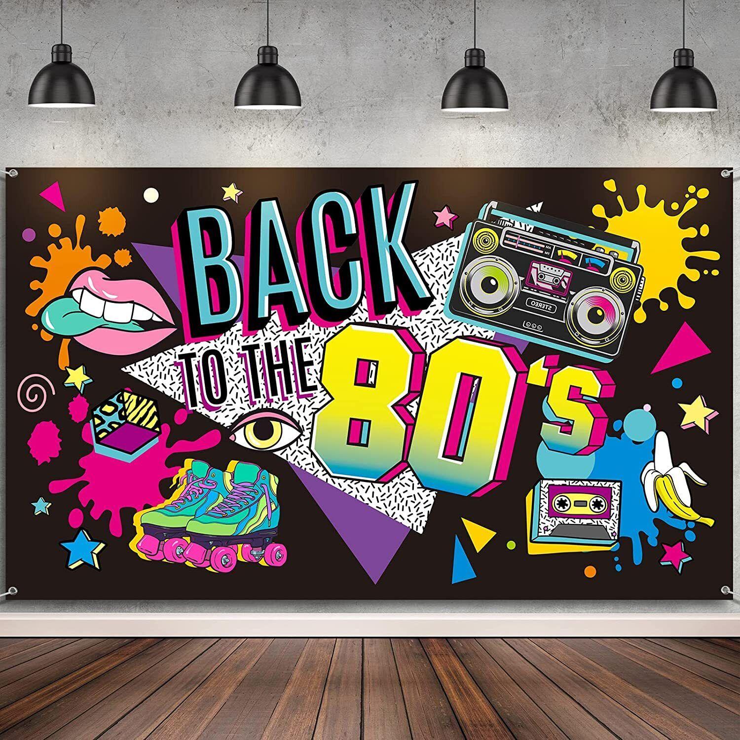 Back To 80 S Backdrop Graffiti Hip Pop Party Disco Music Photo Background Banner Graffiti Back To The 80’S Party Decorations