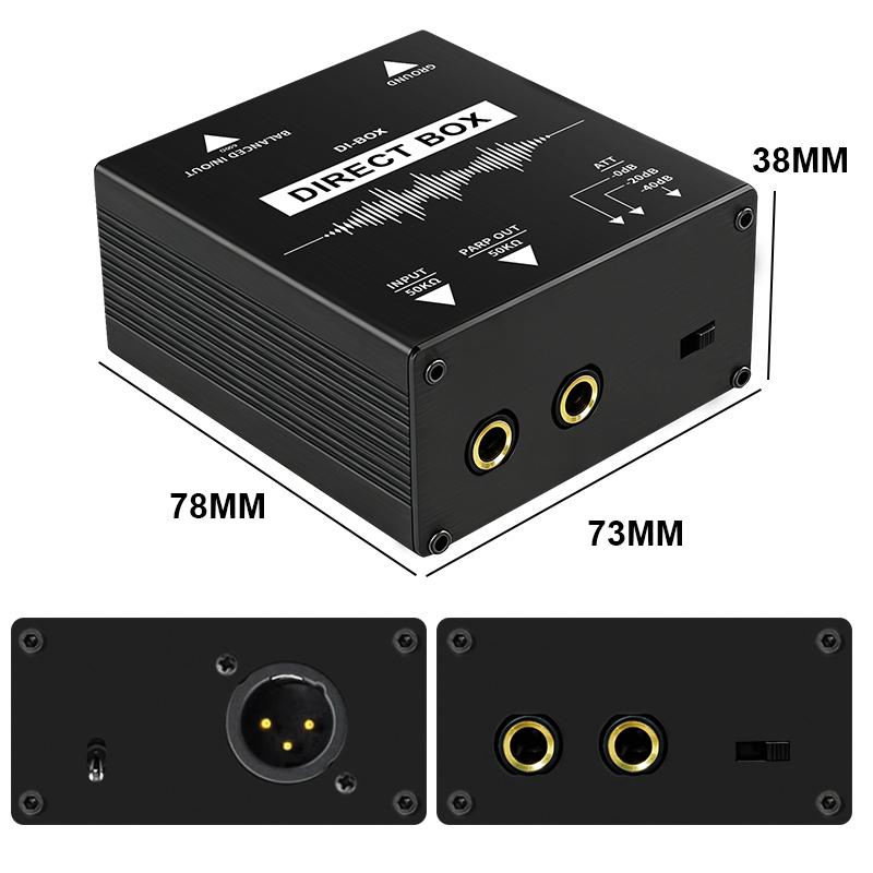 TITAK Premium 1-Channel Passive DI Box Balanced/Unbalanced Signal Converter with XLR & TRS Ports Audio Box Balanced & Unbalance