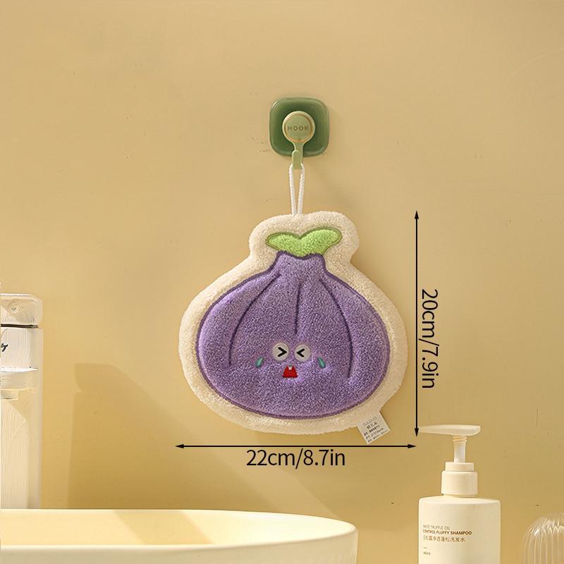 Cute Hand Towel Cartoon Wipe Handkerchief Rag  Vegetable Shape  Towels for Kitchen Bathroom KidsHanging Towel Soft Dish Cloth