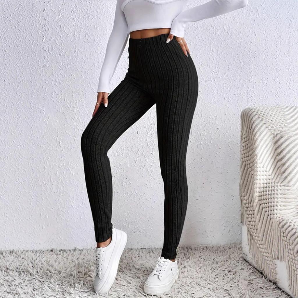 Autumn and Winter Slim Tight Sweatpants Simple Casual Thickened High-waist Leggings Fashion