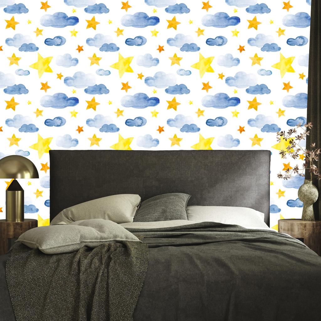 Stars and Clouds Wallpaper for Living Room and Bedroom 50x1000