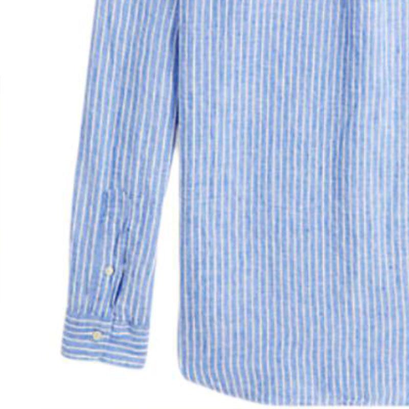 Polo Ralph Lauren Striped Single-Breasted Loose Long Sleeve Shirt Men Shirts Blue MNPOWOV16824211-400