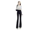 Petite High Waist Black Flare Pants for Women - Slimming and Versatile Summer Suit