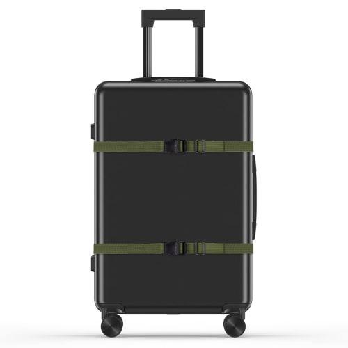 Wisdompro Suitcase Straps, 25mm Wide X 1.2m Long, One-Touch Adjustable Luggage Tie Straps, Packing Straps, Army Green, 2-Pack