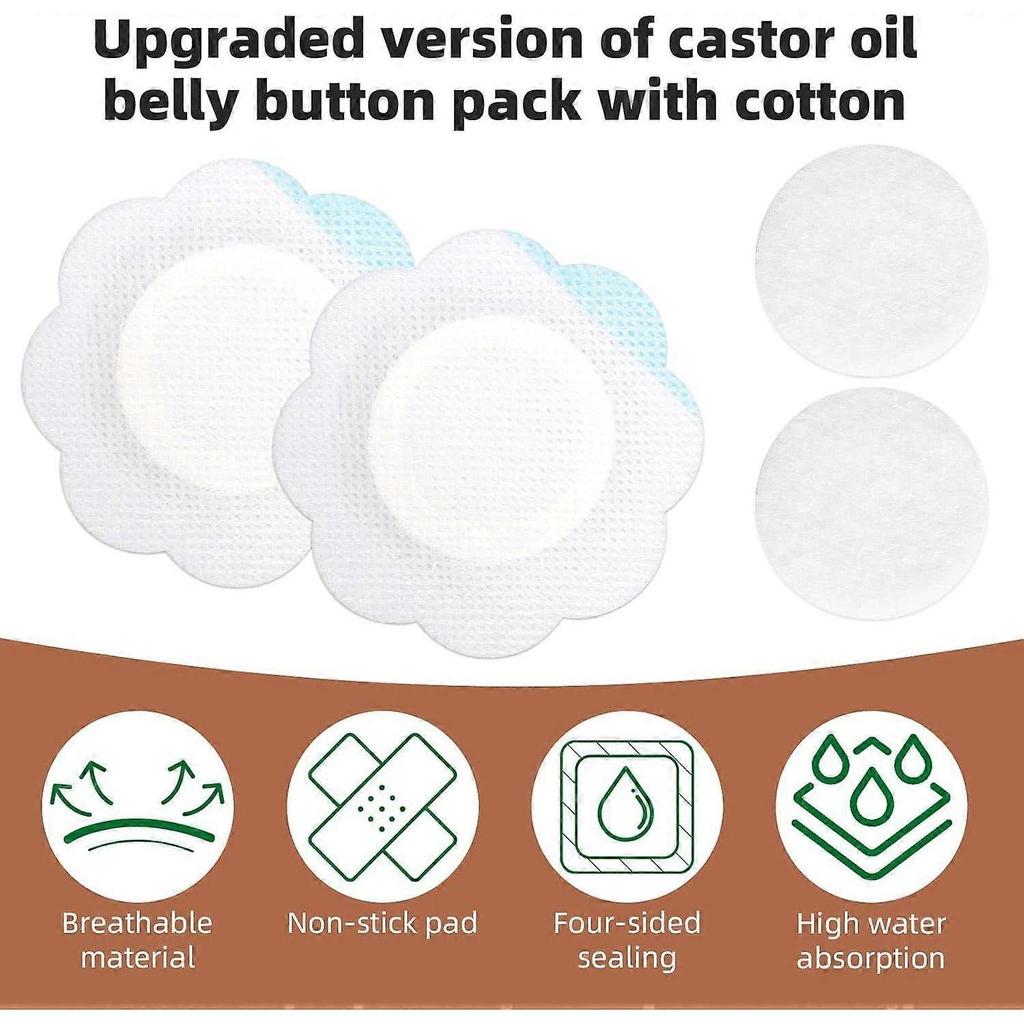 2025 Latest Model 100pcs Castor Oil Pack Wrap for Belly Button, Disposable