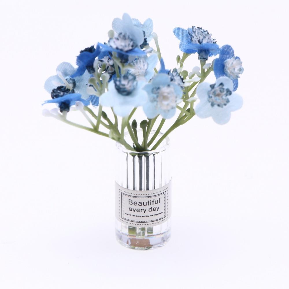

2Pcs Mini Flower Bouquet Miniatures Model Crafts Potted Plant Ornaments Play Toy синий