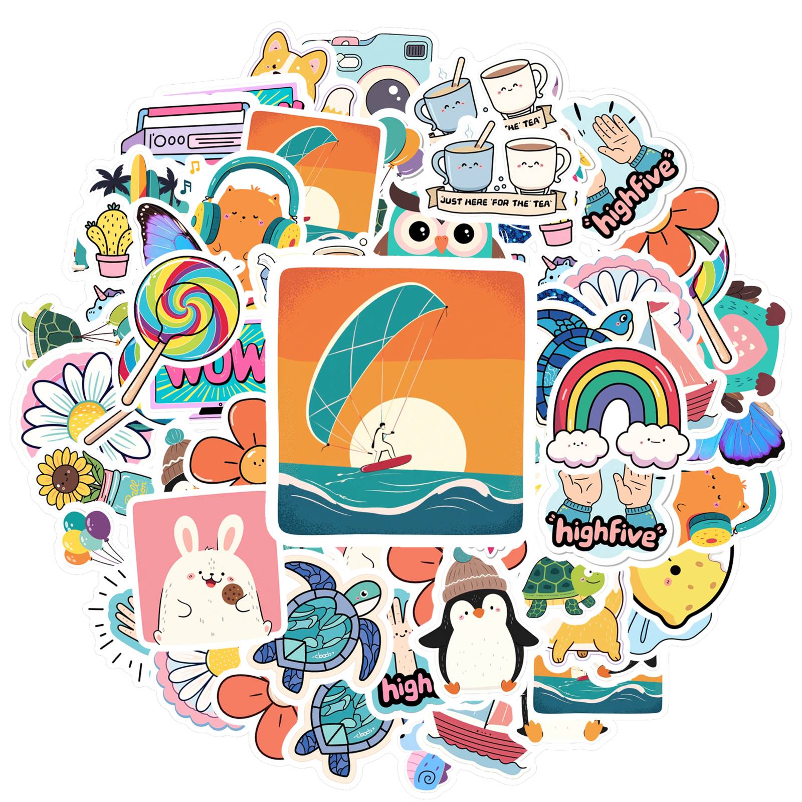 

35pcs Playful Nature Stickers Cartoon Cartoons Animal Stickers Stickers For Notebook Luggage Mobile Phone Cup Guitar