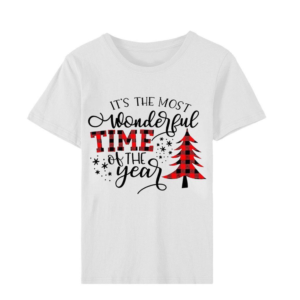 Weihnachtsoberteile für Damen mit kurzen Ärmeln und weichem Baumwollmaterial für festlichen Komfort**