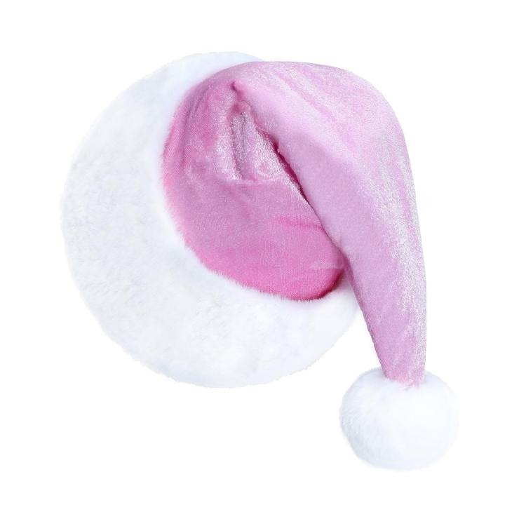 Plush Christmas Santa Hat with White Brim for Holiday Parties Giving Love