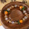 New Chinese Style Persimmon Ruyi Glass Bracelet: Original Crystal Mori Design for Summer