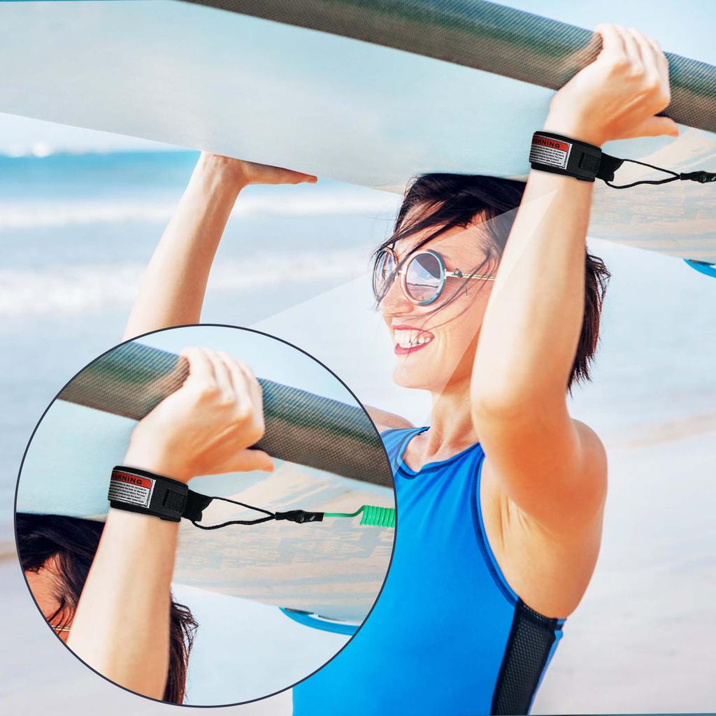 130cm Safety Surf Board Leashes Hook and Loop Single-Wrap Strap Coiled Bodyboarding Leash Suitable for Stand Paddle Boards