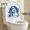 Christmas Bathroom Wall Decals Snowman Toilet Stickers, 3D Decals, Indoor Outdoor Winter Holiday Waterproof PVC Window Seat Creative Decor Gift