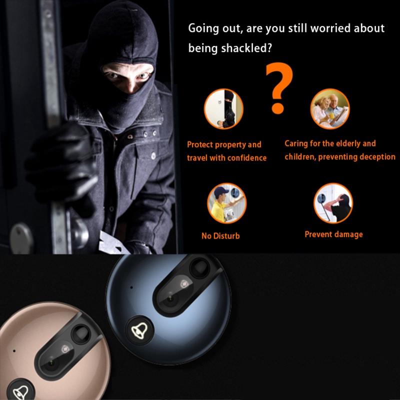 LCD Digital Door Viewer Doorbell Camera 1800mah Electronic Cat Eye Camera Photo Monitor Home Wireless Video Doorbell 4.3Inches