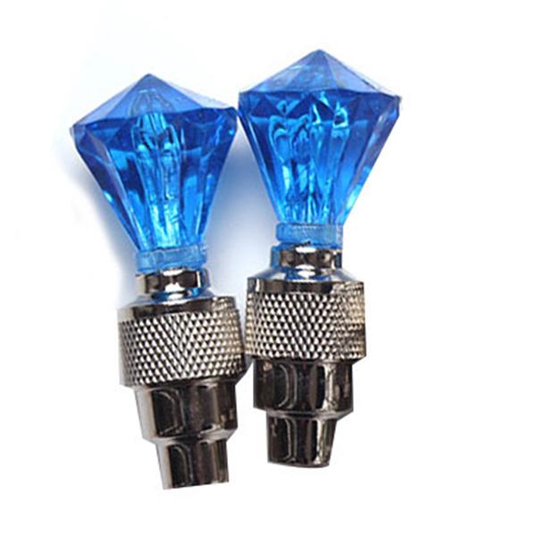 Bike Light Flashing Gas Nozzle Light Diamond Shape Tire Wheel Bicycle Lamp Night LED синий
